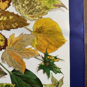 Vintage Hermes Silk Scarf - Autumn Leaves by Christiane Vauzelles - Image 2